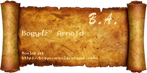 Bogyó Arnold névjegykártya
