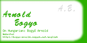 arnold bogyo business card